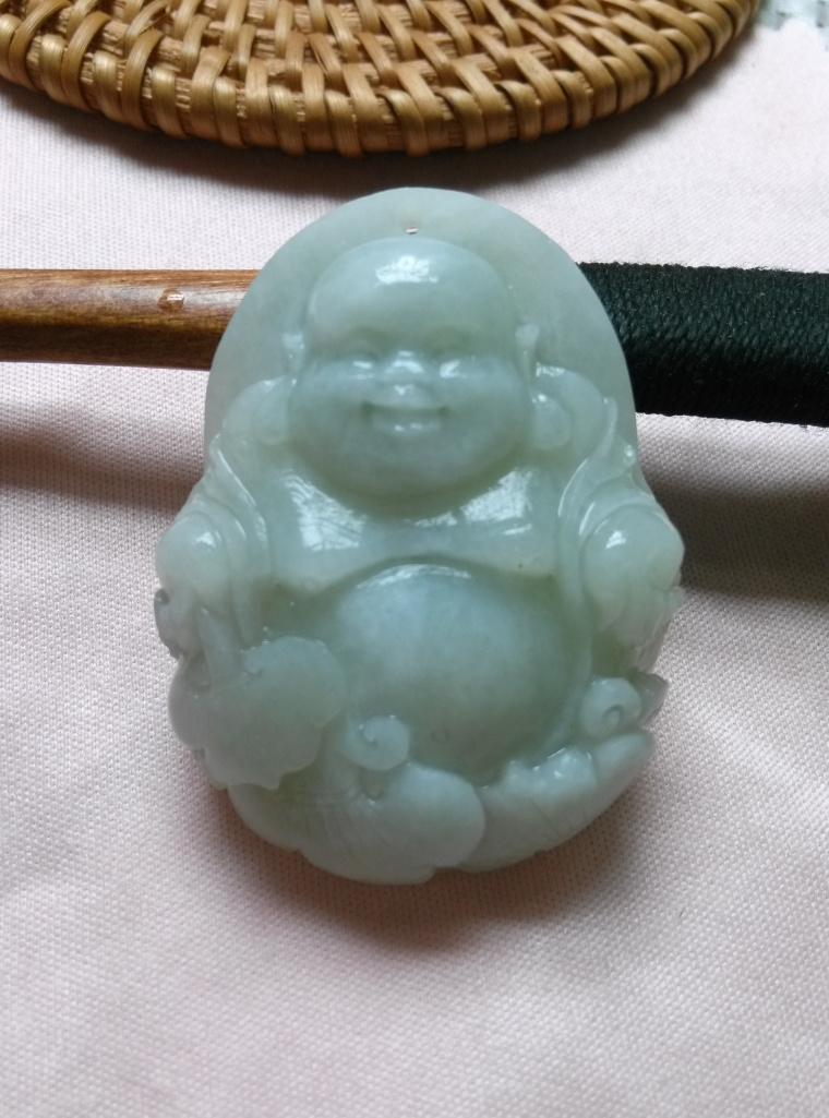 Dushan jade big belly ice seed clear water jade Buddha pendant natural jade pendant Maitreya Buddha jade pendant boutique factory