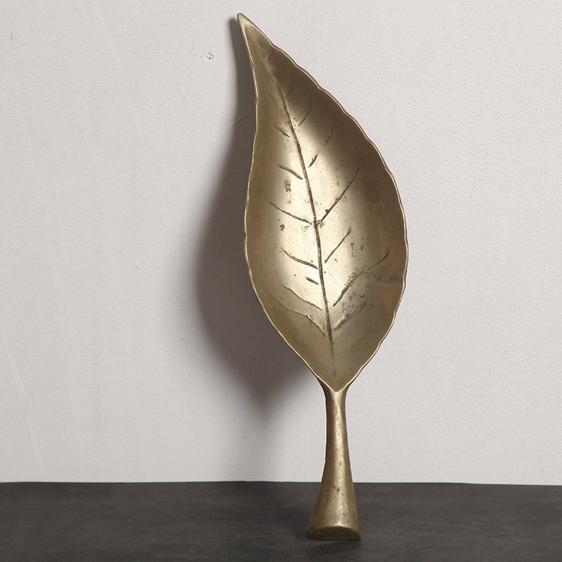 German 60s bronze leaf fruit disc vintage retro dinner plate decoration display props