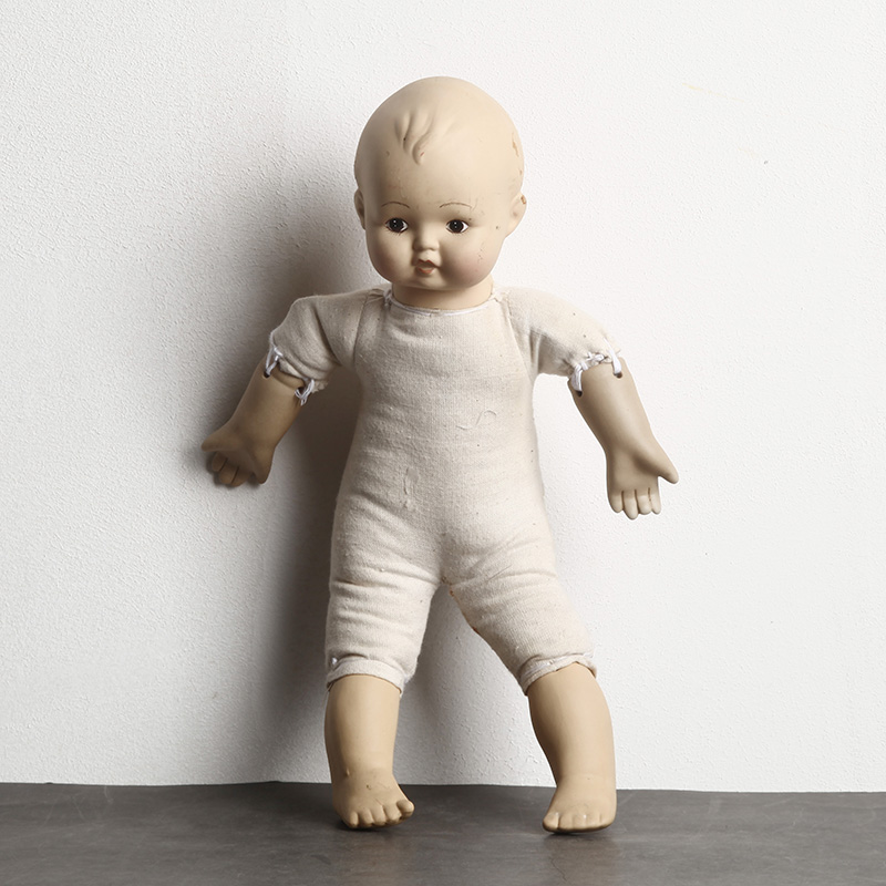 German 50s ANTIQUE PORCELAIN DOLL VINTAGE EUROPEAN COLLECTION DOLLS RETRO DISPLAY