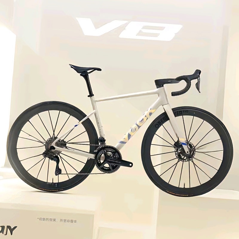 Vook V8 Ultra-Light Carbon Fiber Road Bike Frame with Fully Internal Cable Routing, Thru-Axle Disc Brake Road Frame Set