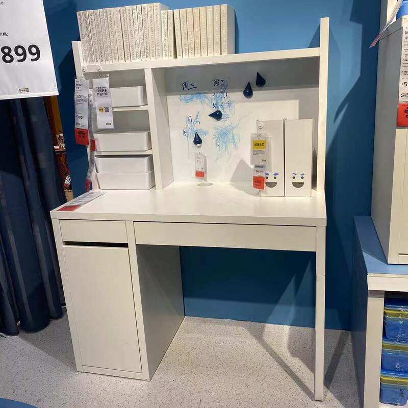 Ikea Ikea Domestic Minimalist Desk Computer Desk Writing Desk Student Study Desk Office Desk with Bookshelf White Ikea Ikea Domestic Minimalist Desk Computer Desk Writing Desk Student Study Desk Office Desk with Bookshelf White