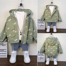 Boys coat 2021 spring style little children boys boys spring and autumn handsome Korean version of foreign style 2 jacket 3 windbreaker tide