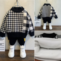 Boys sweater childrens autumn coat 2020 New plus velvet autumn winter baby pullover sweater spring and autumn