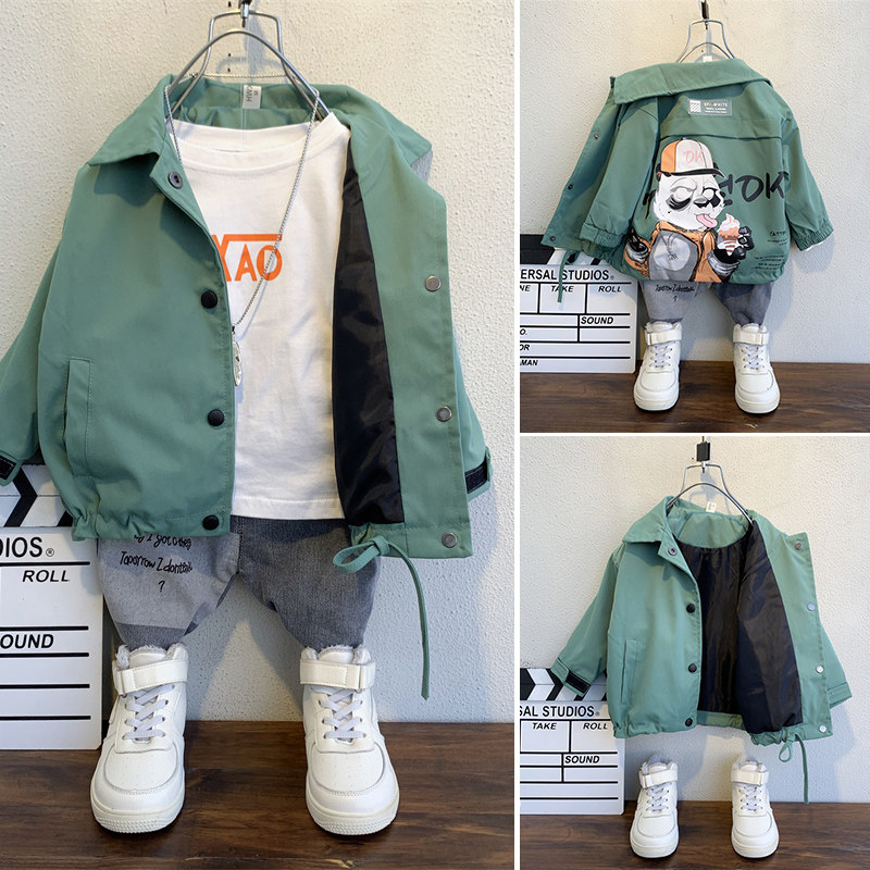 Boy 2022 Spring Autumn New Coat Autumn Winter Children Dress Jacket Plus Suede Baby Spring Autumn Season Clothes Children Blouses-Taobao