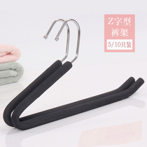 Thick metal rubber cotton pants rack Z-shaped black sponge non-slip pants rack storage multi-function hanging pants hanger