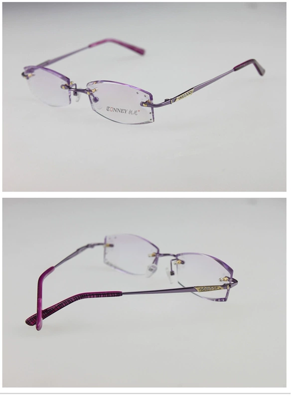 Kính cắt kim cương với khung kim cương không khung cận thị Khung kính màu gần bằng kính Optic F104