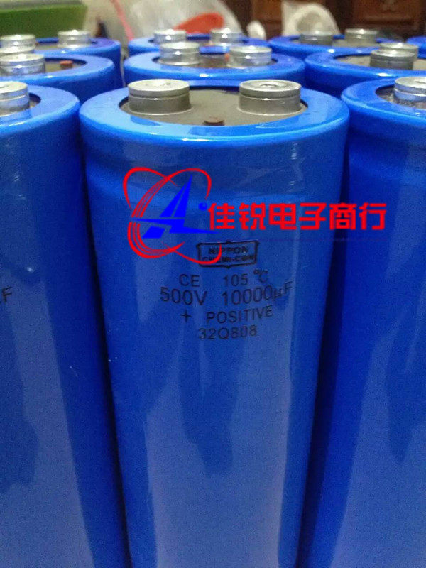 Brand new original imported black diamond blue 500V10000UF screw foot capacitor