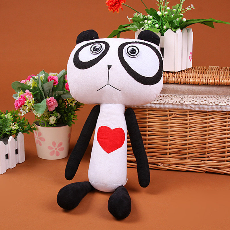Creative gift of hand-made panda plush doll cloth diy material embroidered doll doll