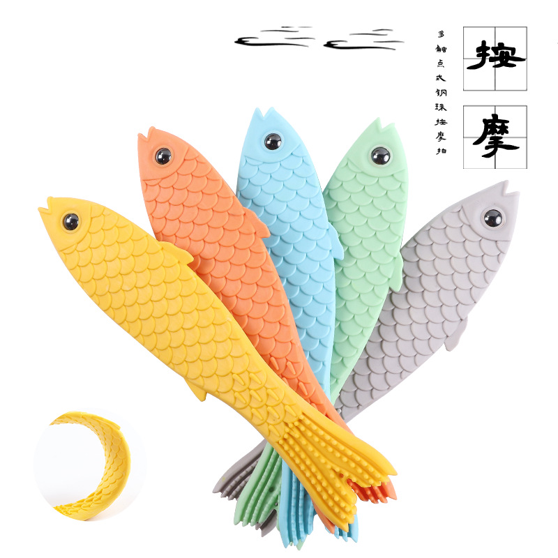 Thickening health meridian beat health beat beat back fitness hammer silicone massager fish beat sha plate massage stick hammer