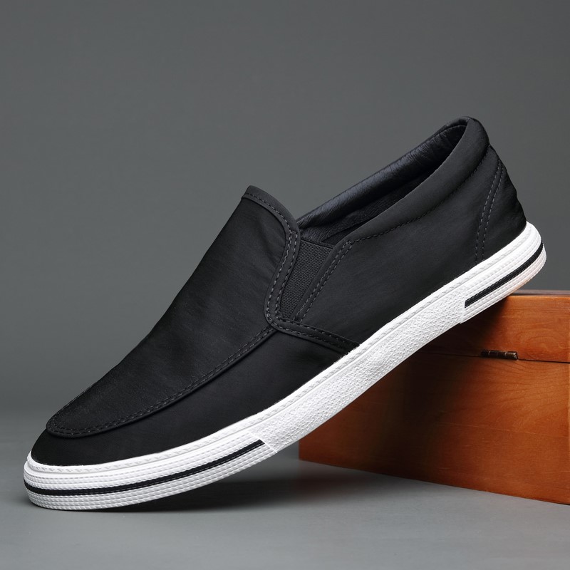 Tide brand one foot lazy shoes men 2022 new air - breathable Han Edition trend low - gang foot casual canvas shoes