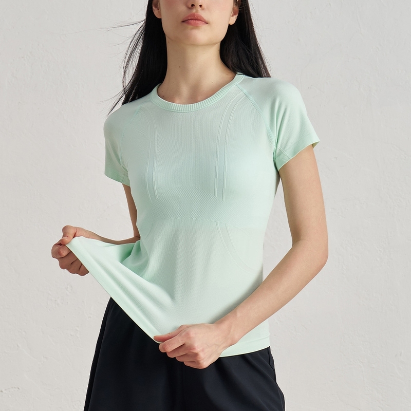Mala Elastic Yoga T-Shirt Slim Fit Quick-Drying Sports Short-Sleeved Women's Running Outdoor Breathable Fitness Top