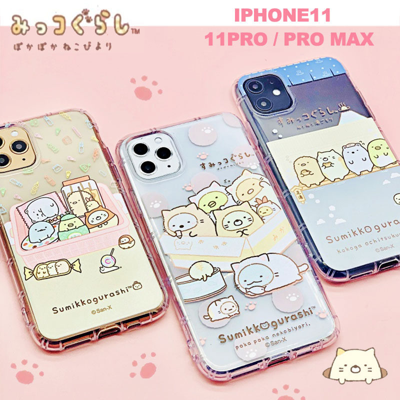Clear Japan San-X corner creature suitable for Apple iPhone11PRO MAX mobile phone protective shell soft sleeve can be lanyard