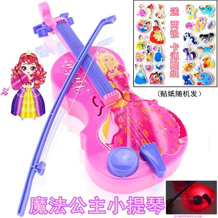 Kids magic simulation violin guitar playable instrument music violin girl princess violin birthday toy