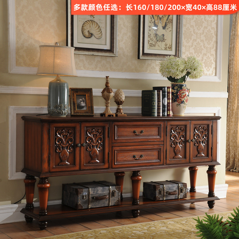 American door hall Xuanguantai Long strip dining side table partition end View European style leaning against wall TV cabinet Living room sofa Back a few