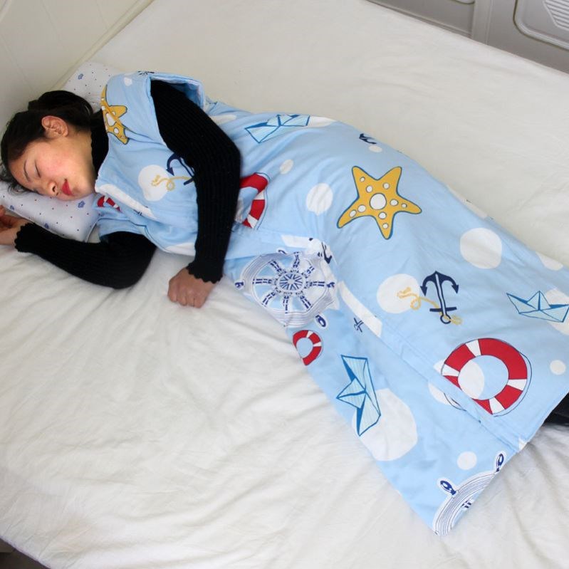 Children's sleeping bag anti-kick quilt autumn and winter thin section big baby four seasons universal vest quilted men's and women's nightgown heating room