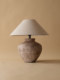 Wabi-Sabi Style Table Lamp, High-End Ceramic Pot Ornament, Retro Medieval Style, Song-Style Aesthetics, Bed Head Lamp for Guesthouses and Hotels