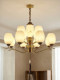 Song-Style Aesthetic All-Copper Chandelier, Living Room Lamp, Zen-Inspired Ambiance, Bedroom, Study, Hall Main Light, Study and Dining Room Chandelier