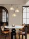 American retro cafe chandelier brass hand-soldered lamp bedroom bedside restaurant stained glass small chandelier