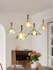 American retro cafe chandelier brass hand-soldered lamp bedroom bedside restaurant stained glass small chandelier