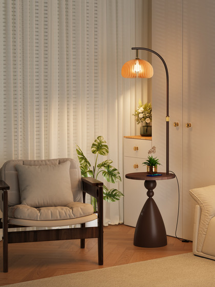 Wabi-Sabi Style Floor Lamp Living Room Sofa Next to Bedroom Bedside Lamp Creative with Coffee Table Medieval Atmosphere Lamp Vertical Table Lamp