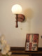 French Mid-Century Style Bedroom Bedside Wall Lamp, Retro Living Room, Study, Staircase, Aisle Background Wall, Solid Wood Decorative Lamps