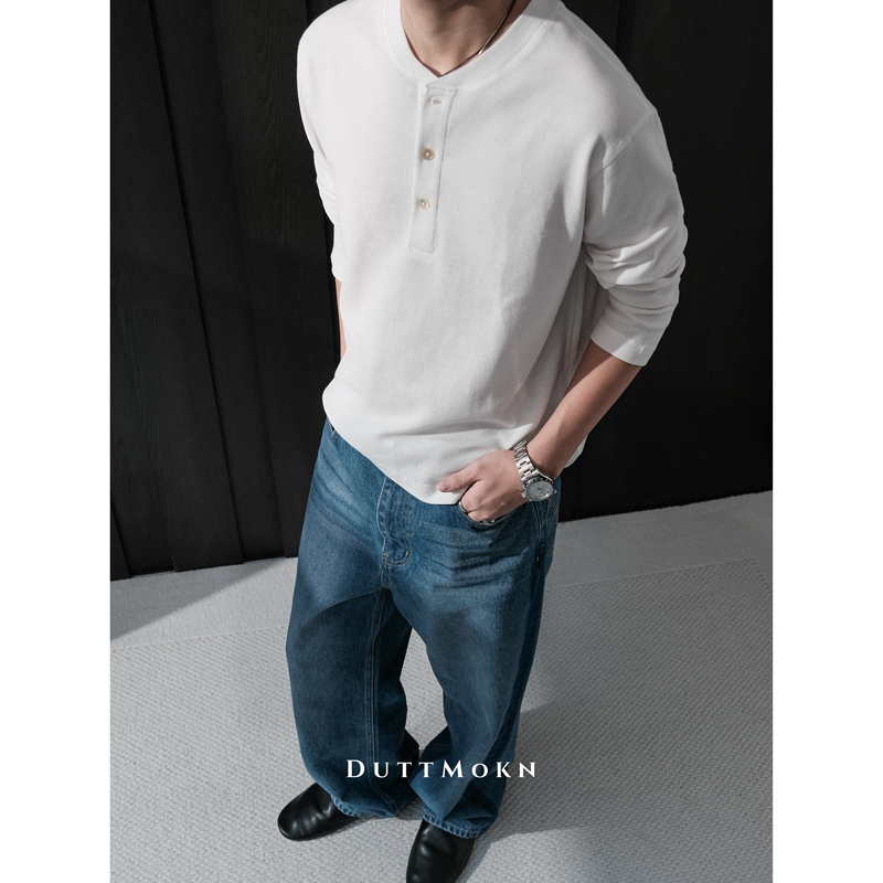Duttmokn【90% Supima + 10% Mulberry Silk】Indulge in the Silky Waffle Henley Neckline Base Layer Duttmokn【90% Supima + 10% Mulberry Silk】Indulge in the Silky Waffle Henley Neckline Base Layer