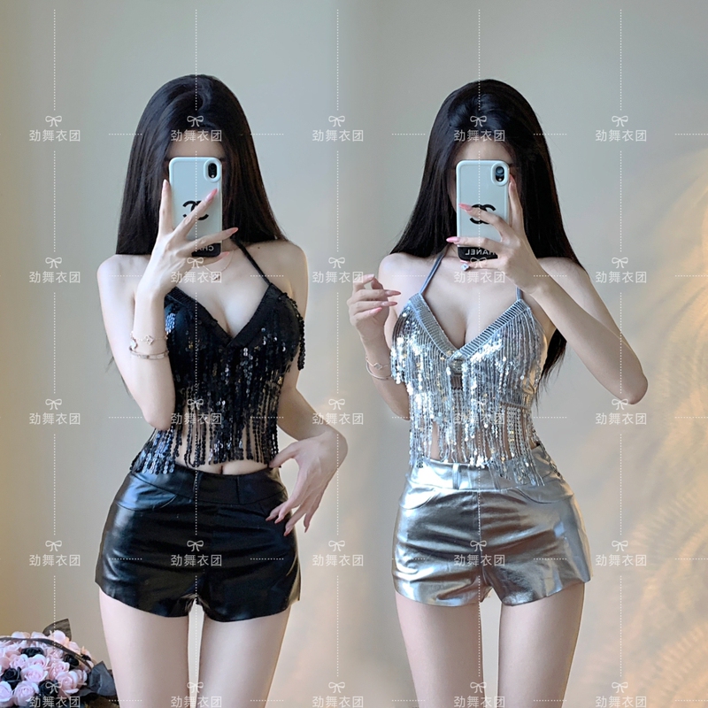 Bar Ds Performance Costumes New European and American Style Korean Dance Girl Group Chic Sexy Sequin Fashion Suspender Dj Female Stage Outfit Bar Ds Performance Costumes New European and American Style Korean Dance Girl Group Chic Sexy Sequin Fashion Suspender Dj Female Stage Outfit
