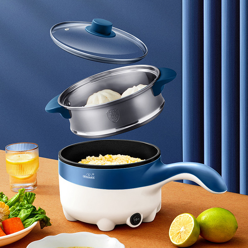 Ouzhibao 24V Car Electric Cooking Pot, Multifunctional Electric Cooker for Trucks, Suitable for Stir-Frying, Cooking Noodles, Steaming, and All-In-One Rice Cooker L