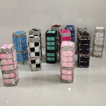 Lighter with rhinestone inflatable convenient fashion small personality Lady lipstick cigarette lighter gift