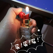 Ladies lighter girls fashion inflatable lipstick lighter diamond-studded personality creative cute gift