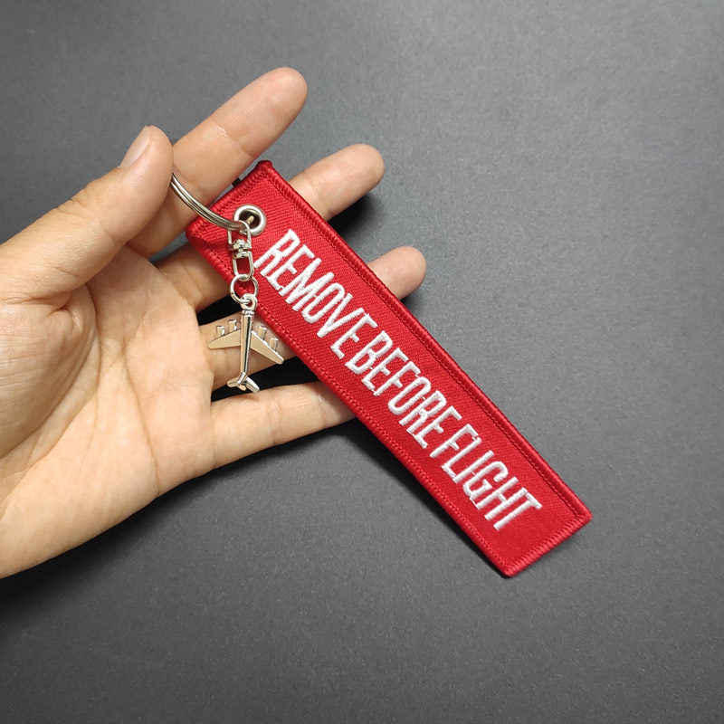 Aviation Embroidered Keychain, Remove before Flight Luggage Tag