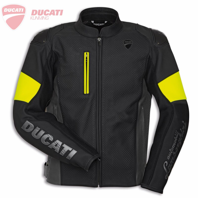 Ducati Lamborghini V4 Co-Branded Leather Jacket Limited Edition Motorcycle Sports Riding Clothing for Men Ducati Lamborghini V4 Co-Branded Leather Jacket Limited Edition Motorcycle Sports Riding Clothing for Men