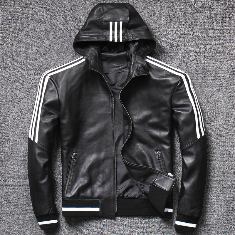 Head Sheep-skin Men's Leather Clothes Confurter Hat Handle Confucian Business Leisure Spring and Autumn Cover Thin