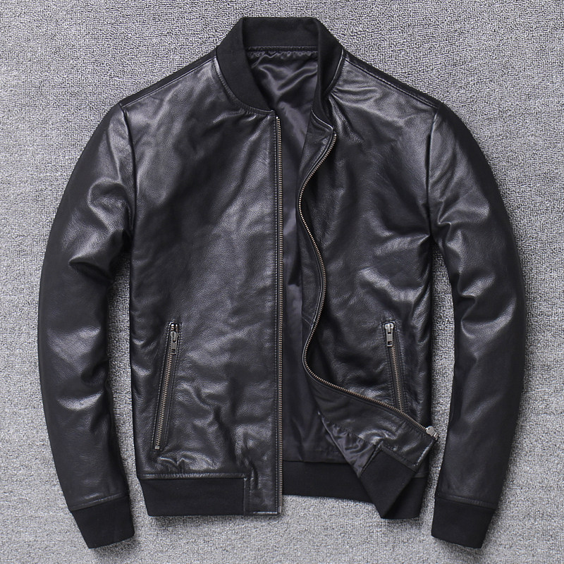 Welfare Money Special Price Clear Bin Head Layer Cow Leather Genuine Leather Baseball Suit Casual Fall Jacket Male Coat Genuine Leather Leather Clothing