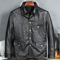 2021 new imports genuine leather leather clothing mens leather jacket head layer small scallopers leather Fall fashion Leather Jacket