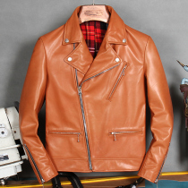 Imported Head Layer Bull Leather Leather Jacket Mens Suit Collar Youth Locomotive Clothing Trendy Genuine Leather Leather Clothing Down Jacket