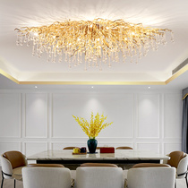 Modern light luxury living room Italian Hall Art luxury rectangular restaurant Beauty Salon Bar crystal ceiling lamp