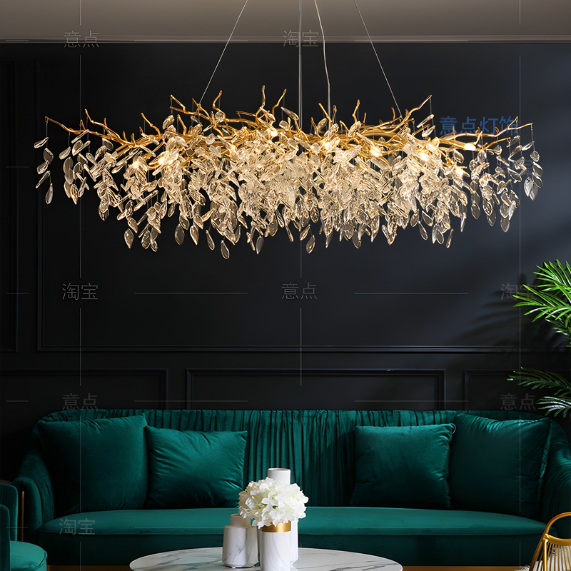 Restaurant Chandelier, Long Dining Room, Round, Artistic, Simple and Elegant, French Light Luxury, Villa Luxury Living Room Crystal Lamps Restaurant Chandelier, Long Dining Room, Round, Artistic, Simple and Elegant, French Light Luxury, Villa Luxury Living Room Crystal Lamps