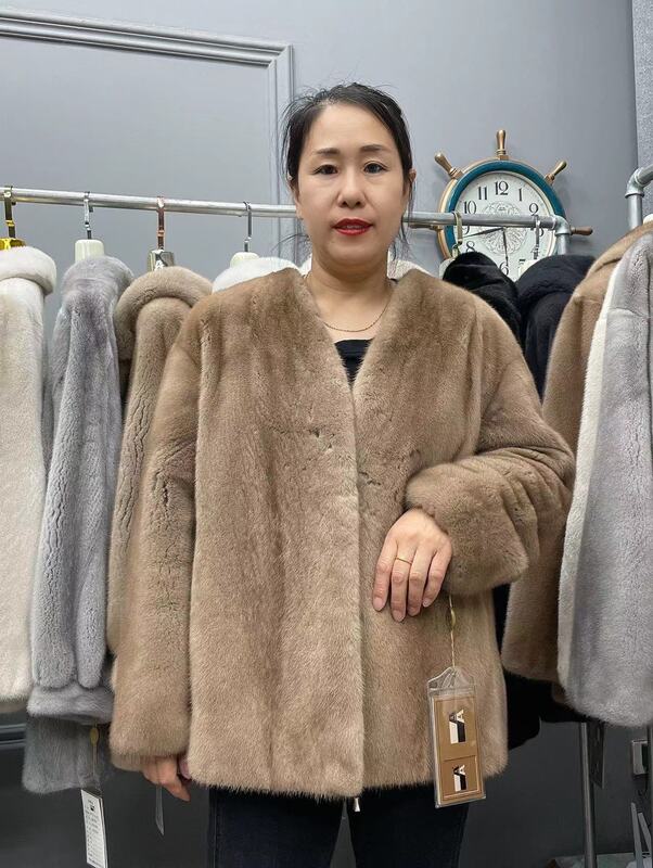 Aa Imported Mink Fur Coat, Purple Label Velvet, Whole Mink, Youthful and Slimming, Louvre Pas Strip, 2025 Autumn and Winter