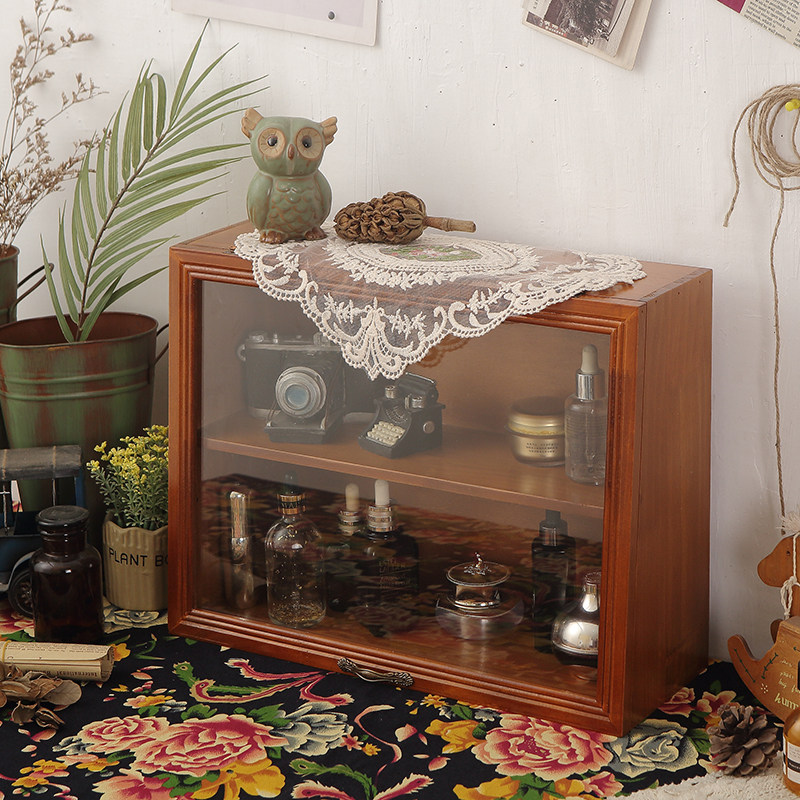 Table cup Tea Dust Container Retro Time Wood Blind Box Handmade Accessories Collection Debris Frame