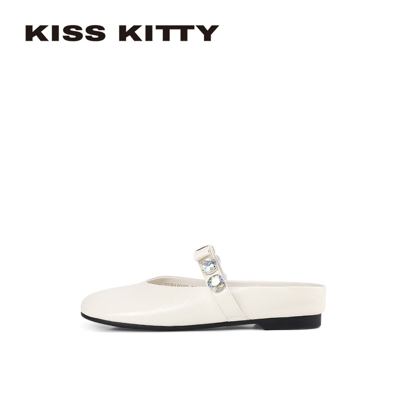 Kisskitty Woven Birkenstock-Style Vacation Thick-Soled Closed-Toe Half-Slippers for Women, New Casual Outdoor Sandals with Sheepskin Insole Kisskitty Woven Birkenstock-Style Vacation Thick-Soled Closed-Toe Half-Slippers for Women, New Casual Outdoor Sandals with Sheepskin Insole