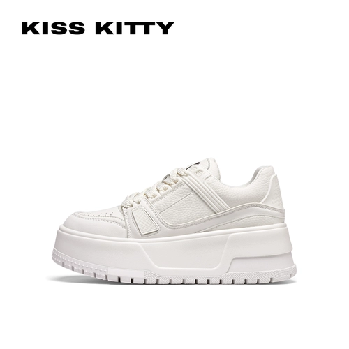 Kisskitty Step Blue Series Маленькая белая туфли женская 2023 весна новая туфли панды толстая повседневная доска