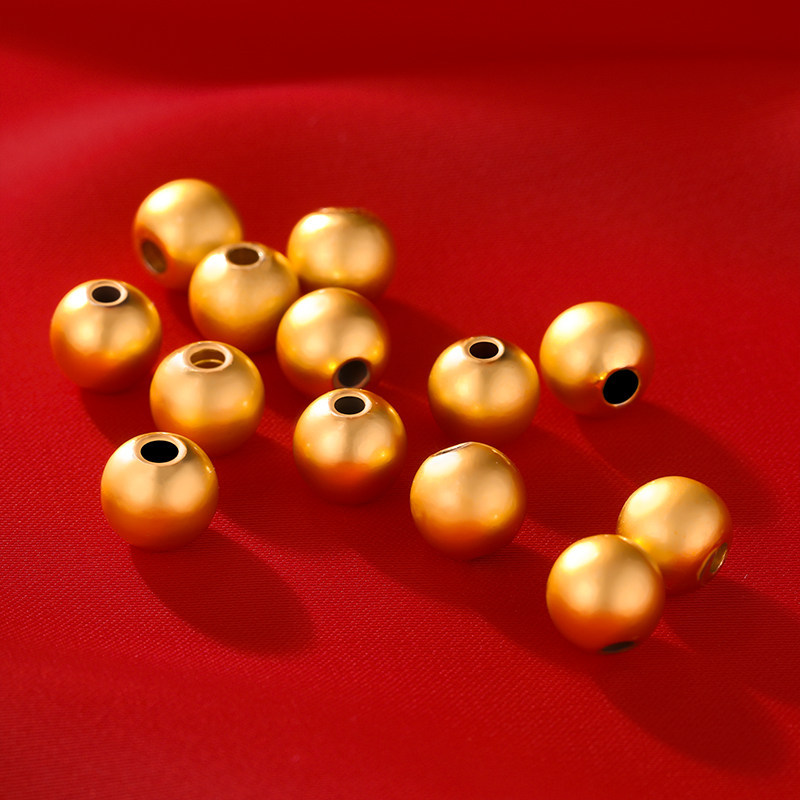 Pure Gold 999 Gold Beads, Gold Loose Beads, Pure Gold Sparkling Beads, DIY Pure Gold Small Gold Beads, Traditional Gold Bracelet Spacer Beads