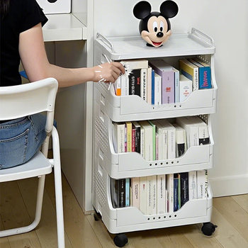 Bookshelf, Floor-Standing Storage Rack, Trolley, Under-Desk File Storage Rack, Multi-Layer Bedside Organizer, Movable Model