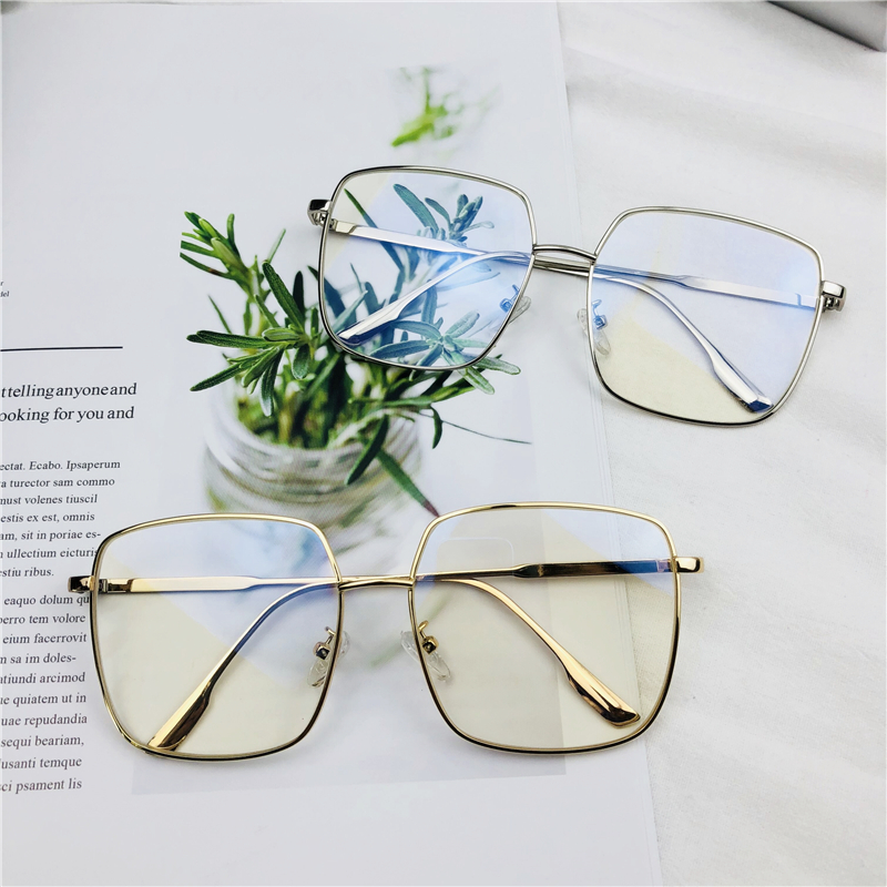 Retro kính đỏ nữ sao mạng đỏ nghệ thuật hộp mỏng mắt thủy triều phẳng gương lớn hộp tròn mặt người đàn ông hoang dã kính cận đẹp