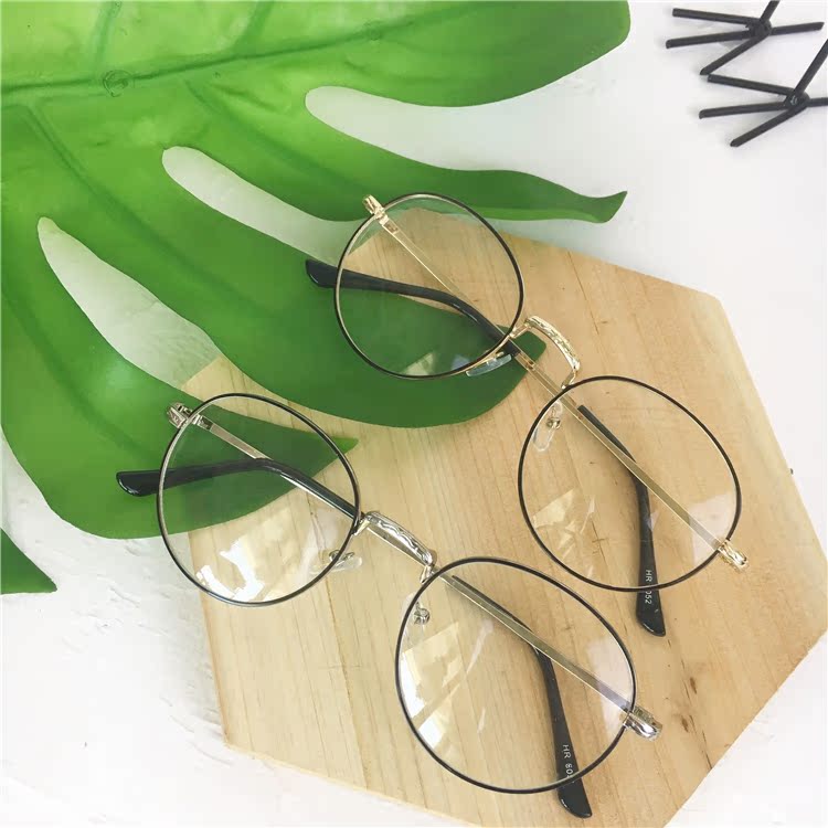 Su Yan kính retro khung nữ phiên bản Hàn Quốc của dây thủy triều vàng cận thị kính nam ulzzang khung tròn kim loại Harajuku mềm mại kính mát