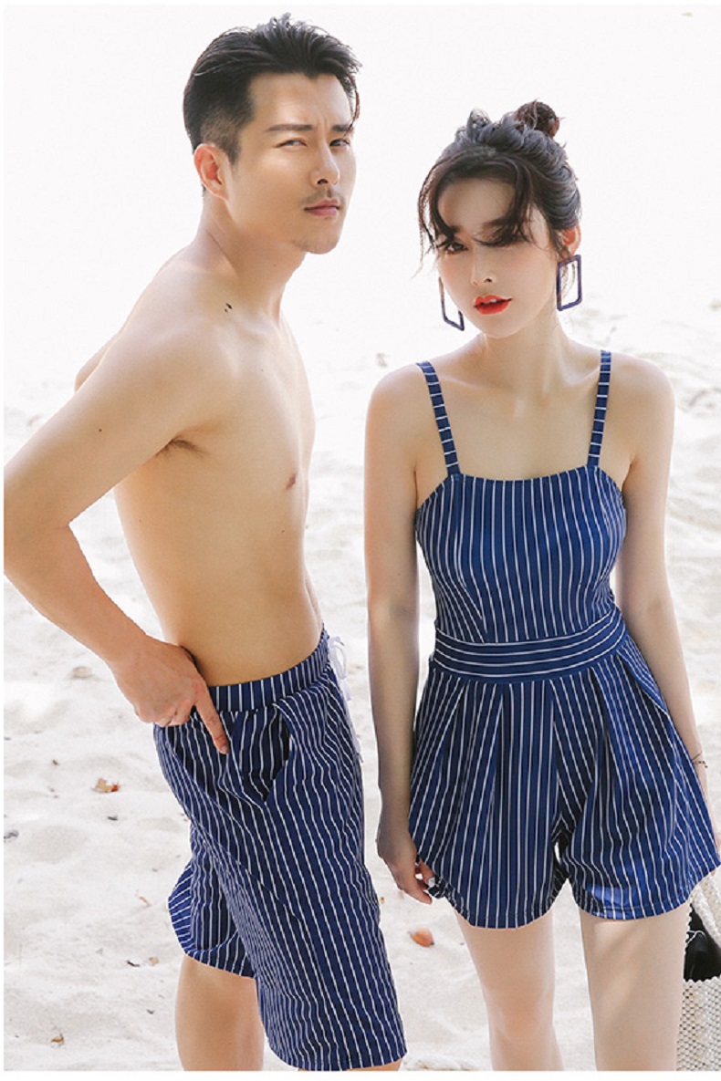 Cặp đôi đồ bơi nữ 2018 mới bảo thủ tụ tập backless gợi cảm Hàn Quốc Boxer Beach Quần Holiday Set 	đồ đi biển cặp đôi	