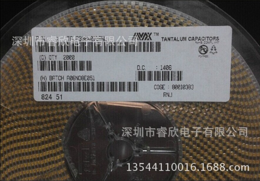 TAJA336K010RNJ Imported AVX 33UF 10V A-type K-file SMD tantalum capacitor