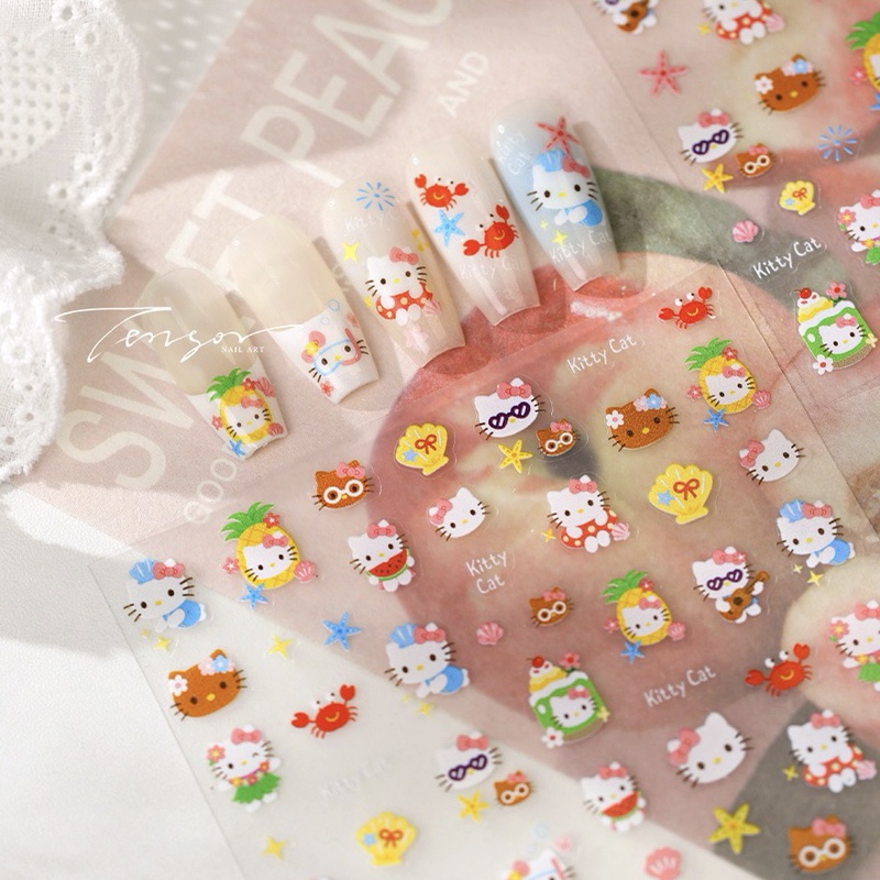 Summer Energy Seaside Vacation Kt Pineapple Crab Nail Stickers Hello Kitty Nail Phone Planner Decoration Stickers Summer Energy Seaside Vacation Kt Pineapple Crab Nail Stickers Hello Kitty Nail Phone Planner Decoration Stickers