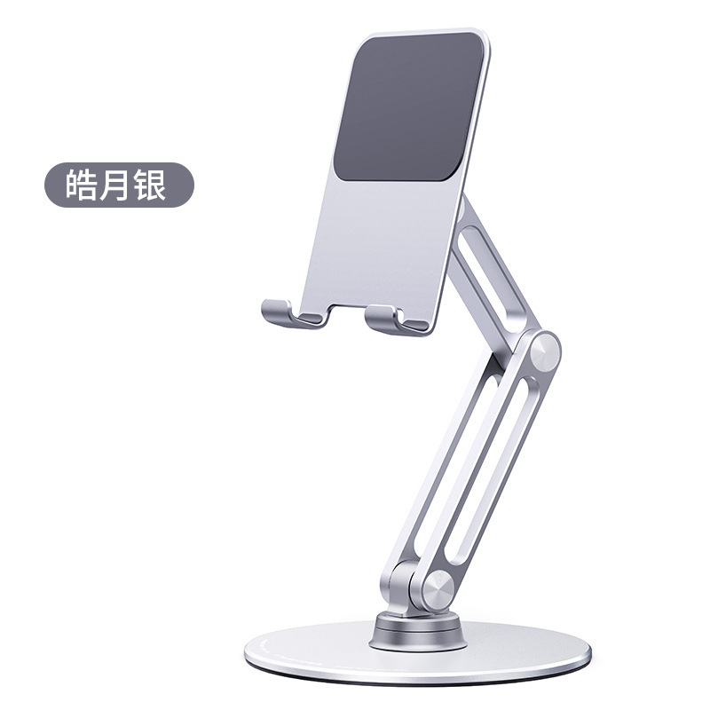 Office Desk Ornament with Weighted Stabilizer, Tablet and Phone Stand, Aluminum Alloy Rotating Desktop Support
